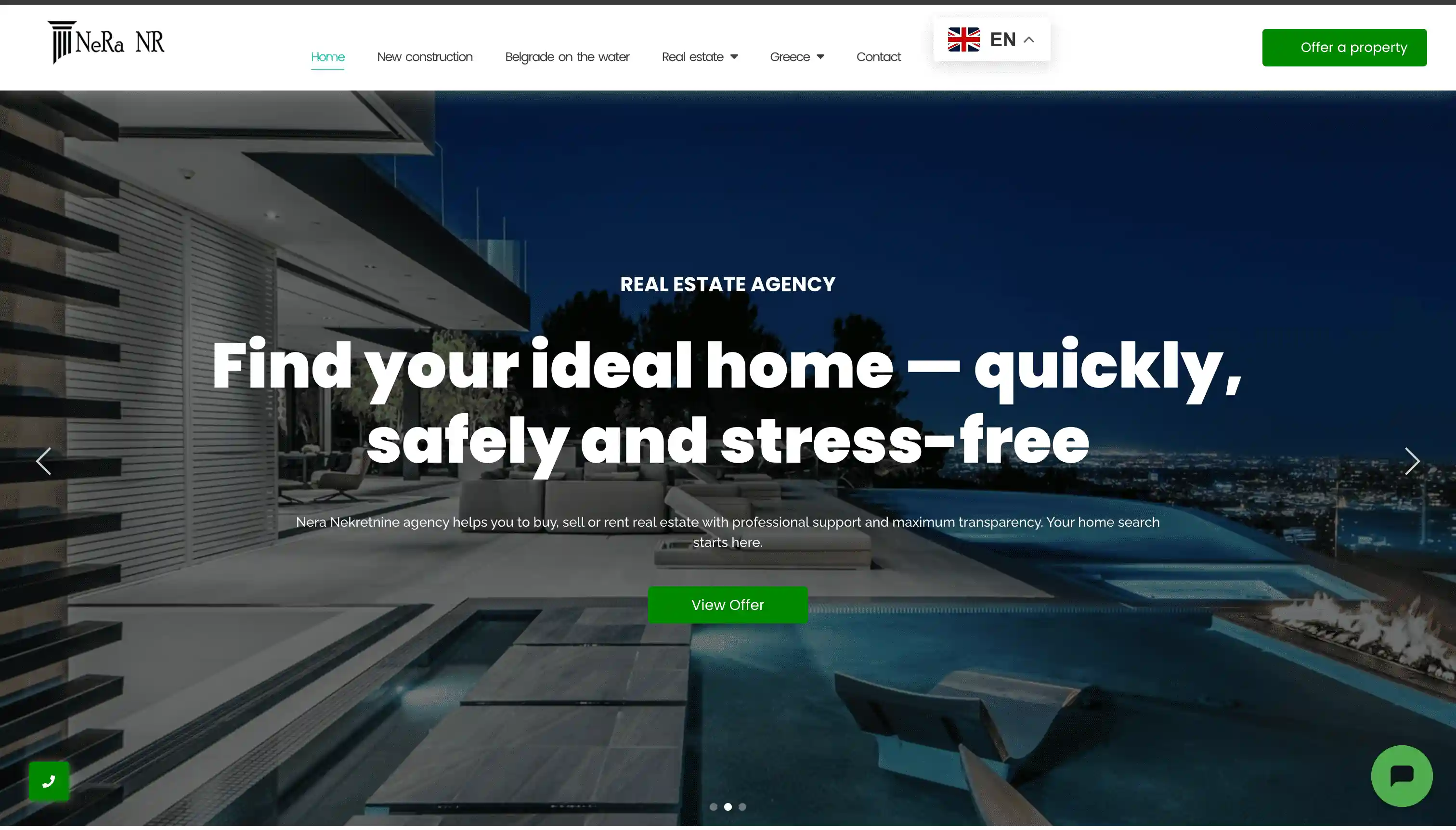 Nera Nekretnine, a website built by Snaper Digital